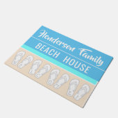 モダンなビーチハウスの家族休暇の家のテンプレート ドアマット (アングル)