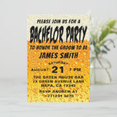 モダンなビールの背景の独身パーティー 招待状 (スタンド正面)