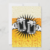 モダンなビールの背景の独身パーティー 招待状 (裏面)