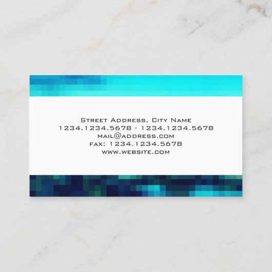 モダンなピクセル都市イメージの一見 名刺 (裏面)