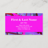 モダンなピンクとパープルの幾何学的な抽象的なデザイン 名刺 (裏面)