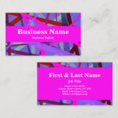 モダンなピンクとパープルの幾何学的な抽象的なデザイン 名刺 (正面/裏面)