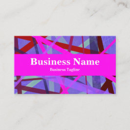 モダンなピンクとパープルの幾何学的な抽象的なデザイン 名刺