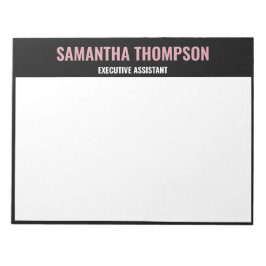 モダンなピンクと白と黒のデザイン ノートパッド