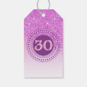 モダンなピンクのきらめき 30歳の誕生日 ギフトタグ (裏面)