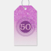 モダンなピンクのきらめき 50歳の誕生日 ギフトタグ (裏面)