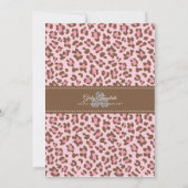モダンなピンクのアニマルプリントのガーリーな誕生会 招待状 (裏面)