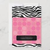 モダンなピンクのシマウマの写真の誕生日の招待状 招待状 (裏面)