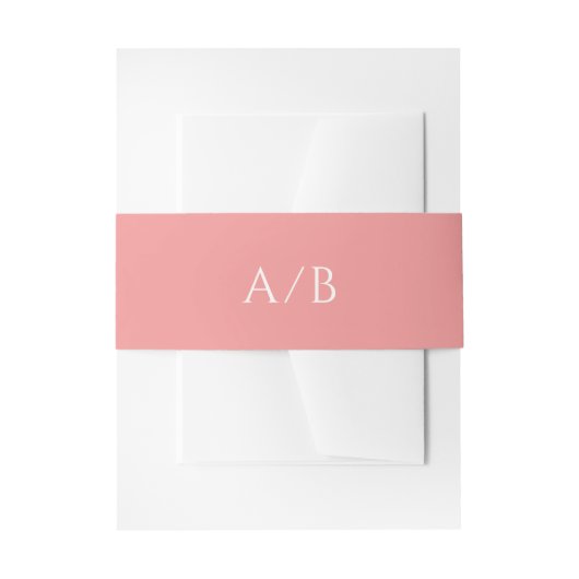 モダンなピンクのスタイリッシュな結婚式 招待状ベリーバンド (正面例)