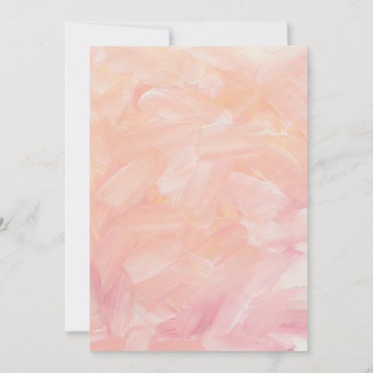 モダンなピンクのチークのような筆致の結婚式 セーブザデート (裏面)