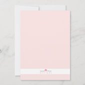 モダンなピンクのベビーはベビーシャワーの招待状を振りかけます 招待状 (裏面)