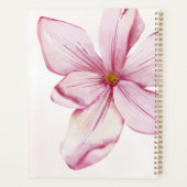 モダンなピンクのマグノリア水彩フェミニンビジネス プランナー手帳 (裏面)