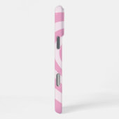 モダンなピンクのモノグラム iPhoneケース (右側面)