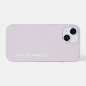 モダンなピンクのモノグラム iPhone 15ケース (裏面横)