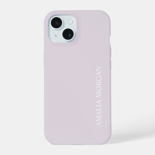 モダンなピンクのモノグラム iPhone 15ケース (裏面)