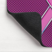 モダンなピンクのリボンの認識度のデザイン マウスパッド (コーナー)