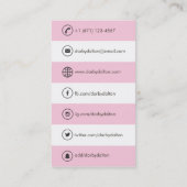 モダンなピンクのロゴ社会的な媒体の名刺 名刺 (裏面)