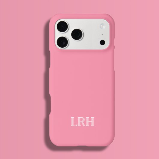 モダンなピンクの二層シンプルモノグラム iPhoneケース
