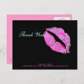 モダンなピンクの唇 メイクアップアーティスト 美容師 ポストカード (正面/裏面)