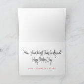 モダンなピンクの母の日の写真 カード (内部)