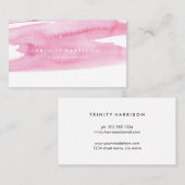 モダンなピンクの水彩画の洗浄 名刺 (正面/裏面)