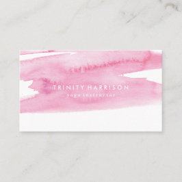 モダンなピンクの水彩画の洗浄 名刺