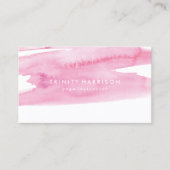 モダンなピンクの水彩画の洗浄 名刺 (正面)