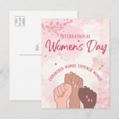 モダンなピンクの水彩花の女性の日 ポストカード (正面/裏面)
