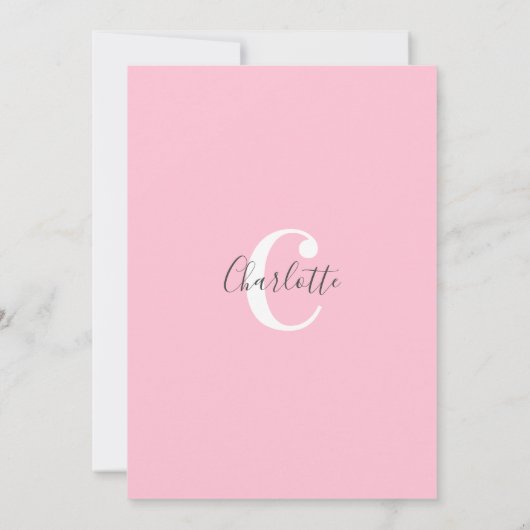 モダンなピンクの灰色象SIPは及び女の赤ちゃんに会います 招待状 (裏面)