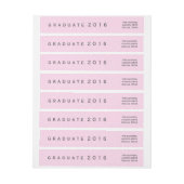 モダンなピンクの白人の水玉模様の卒業生2016年 ラップアラウンドラベル (シート)