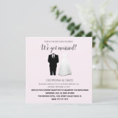 モダンなピンクの結婚しました！ウェディング 案内状 (スタンド正面)