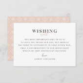 モダンなピンクの結婚式のウィッシュ ウェル。 タイポグラフィ エンクロージャーカード (正面/裏面)