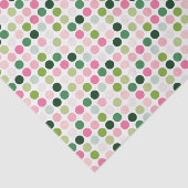 モダンなピンクの緑の水玉模様パターンモノグラム 薄葉紙 (詳細)