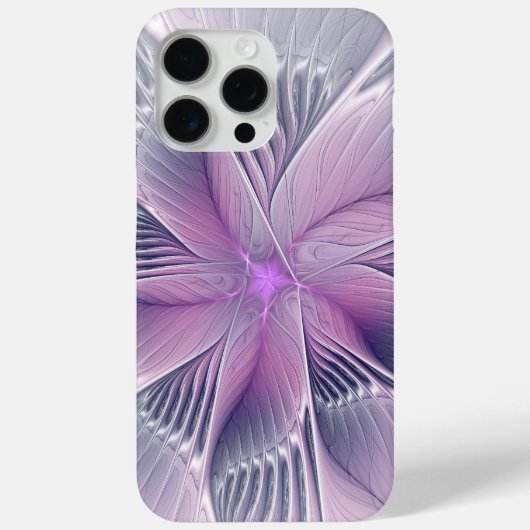 モダンなピンクの花の抽象的フラクタルアート Case-Mate iPhoneケース (裏面)