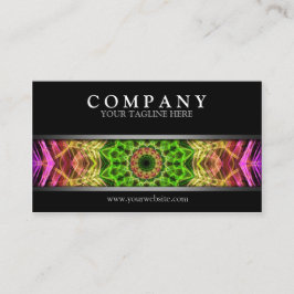 モダンなピンクの花の曼荼羅 名刺