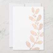モダンなピンクの葉のウェディング 招待状 (裏面)