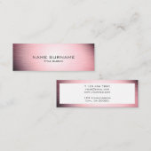 モダンなピンクの金属ブラシをかけられた小型名刺 スキニー名刺 (正面/裏面)