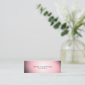 モダンなピンクの金属ブラシをかけられた小型名刺 スキニー名刺 (スタンド正面)