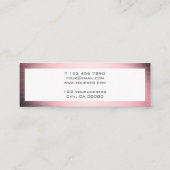 モダンなピンクの金属ブラシをかけられた小型名刺 スキニー名刺 (裏面)