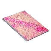 モダンなピンクの黄色い水彩画のチータ動物 ノートブック (右側)