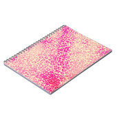 モダンなピンクの黄色い水彩画のチータ動物 ノートブック (左側)