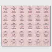 モダンなピンクの50歳お祝いラッピングペーパー ラッピングペーパー (フラット)