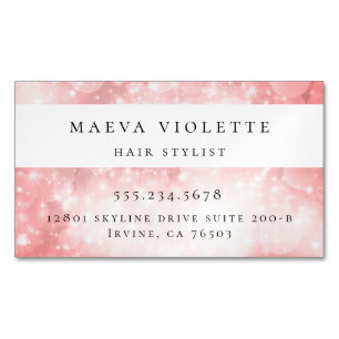 モダンなピンクの《写真》ぼけ味 マグネット名刺