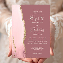 モダンなピンクゴールドアゲートのくすんだバラ色の結婚式