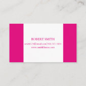 モダンなピンク及び白いフィットネス 名刺 (裏面)