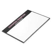 モダンなピンク・白・黒のデザイン ノートパッド (アングル)