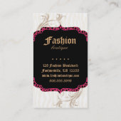 モダンなファッションのハンドバッグのブーツのヒョウのシマウマのピンク 名刺 (裏面)