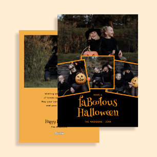 モダンなファブーラス・ハロウィン・フォトコラージュ シーズンカード