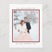 モダンなファーストクリスマス ご夫婦の写真 シーズンポストカード (正面)