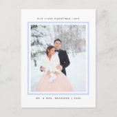 モダンなファーストクリスマス 夫婦の写真 シーズンポストカード (正面)